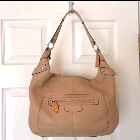 Coach Handbags - COACH TAN LEATHER SHOULDER BAG